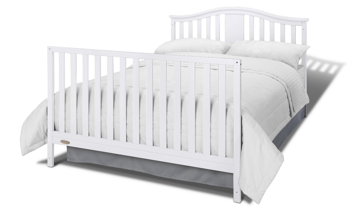 Solano 4-in-1 Convertible Crib and Changer with Drawer (White) – Crib and Changing Table Combo with Drawer, Includes Changing Pad, Converts to Toddler Bed, Daybed and Full-Size Bed