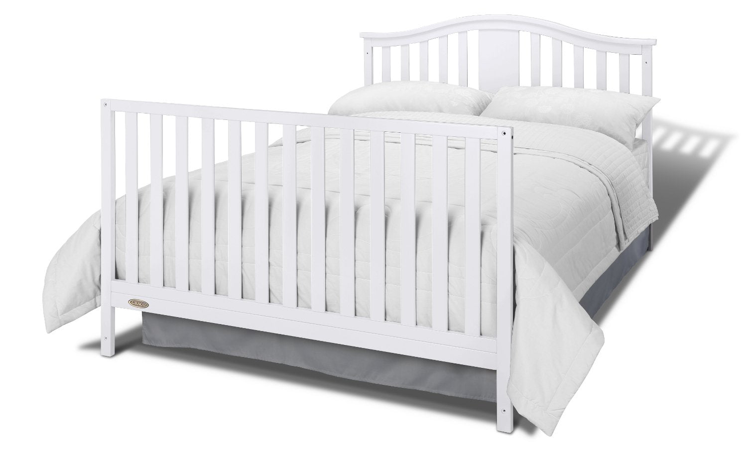 Solano 4-in-1 Convertible Crib and Changer with Drawer (White) – Crib and Changing Table Combo with Drawer, Includes Changing Pad, Converts to Toddler Bed, Daybed and Full-Size Bed