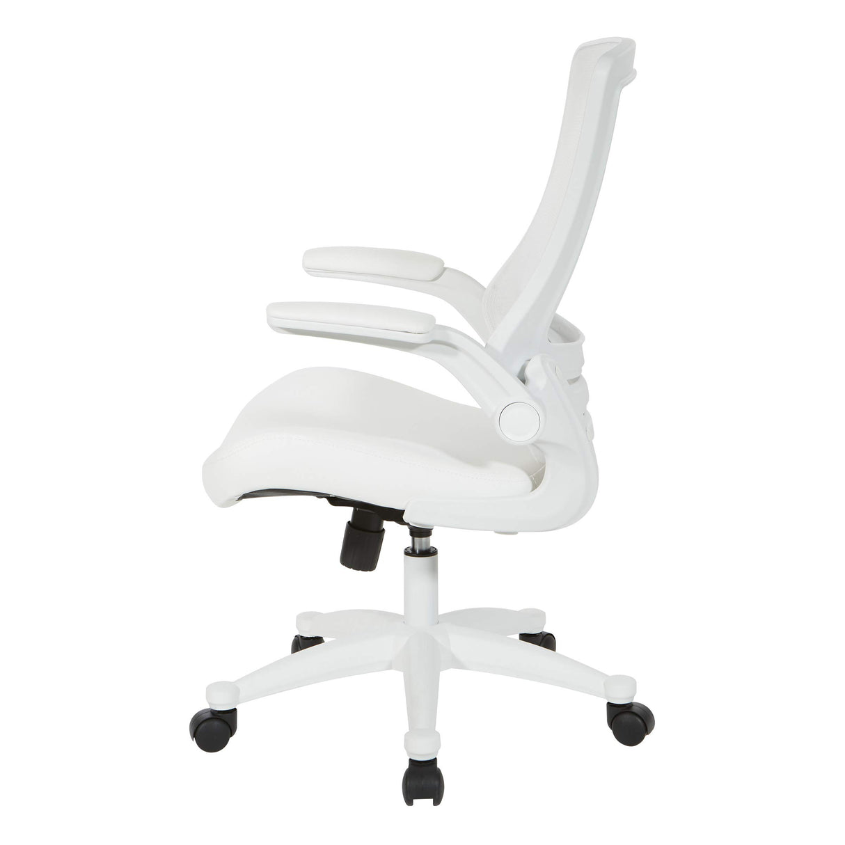 Ventilated White Screen Back Manager's Office Chair with Padded Color Flip Arms