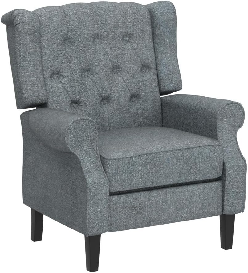 Wingback Recliner Chair, Push Back Recliner with High Back, Upholstered Tufted Accent