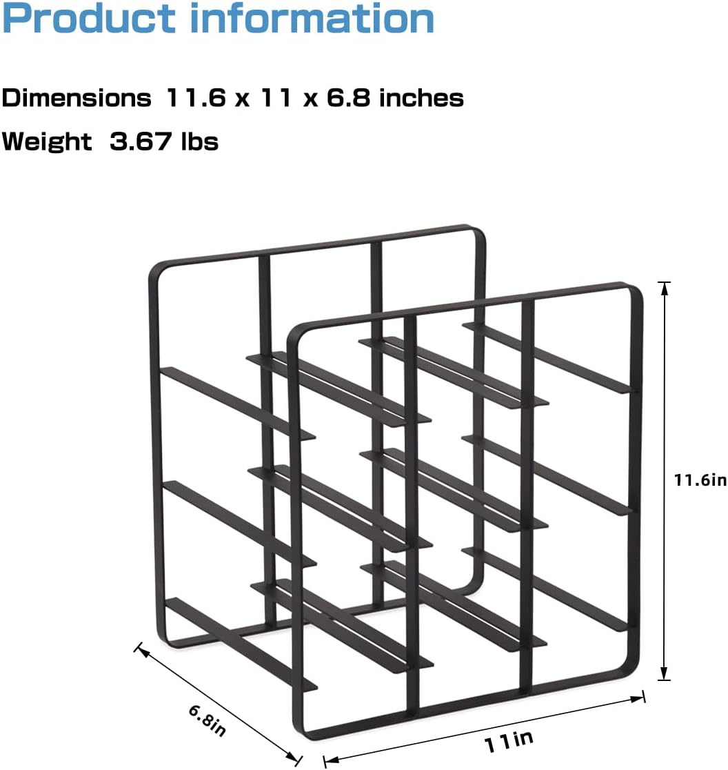 9 Bottles Metal Wine Rack, Free-Standing Cabinet Water Bottle