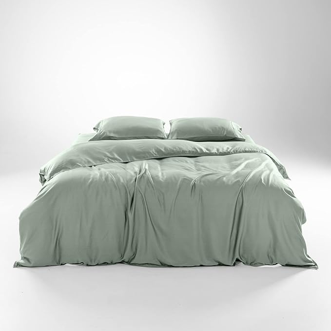 Luxury 100% Lyocell Eucalyptus Duvet Cover Set King Size, Tencel 3PC Vegan Bedding Set