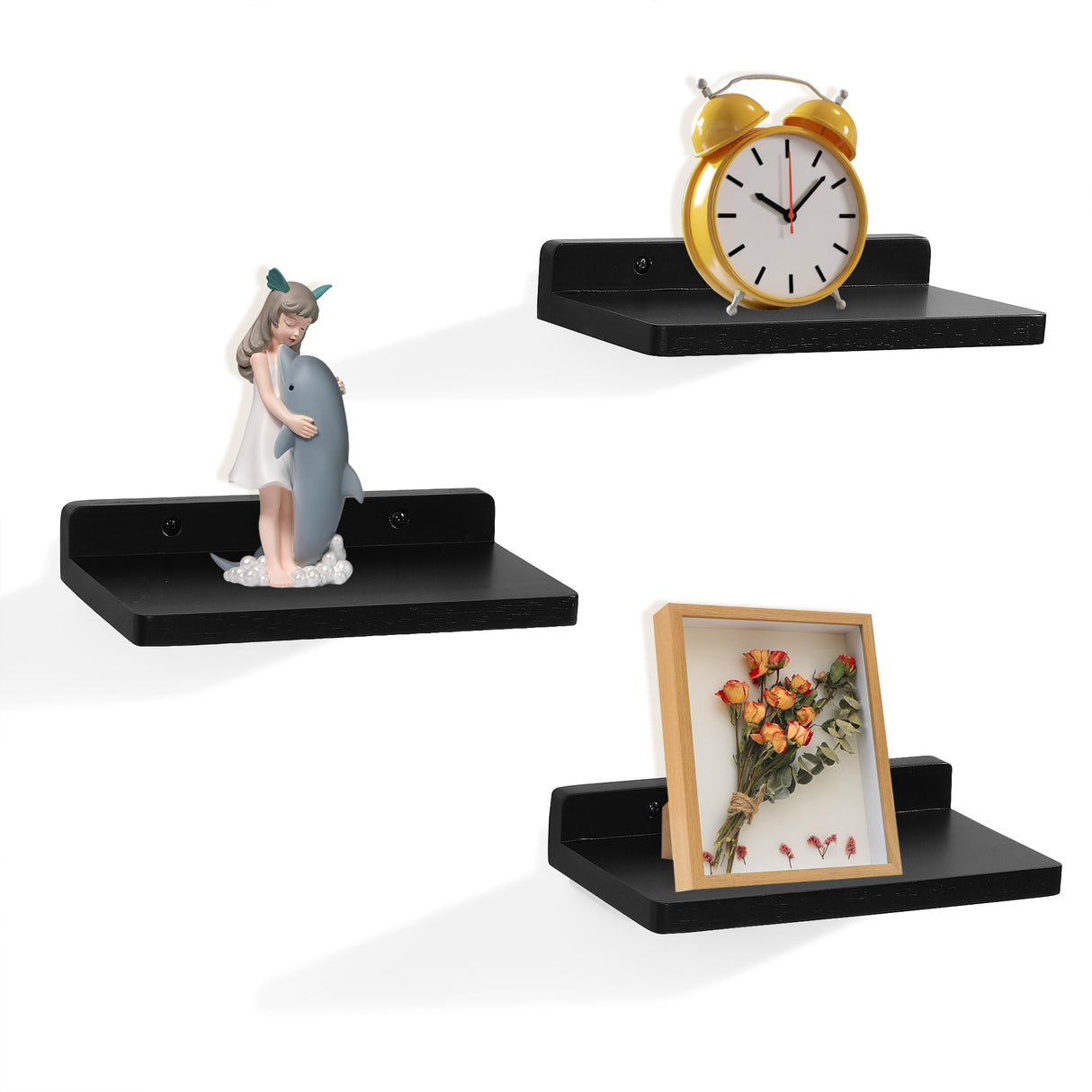 Small Floating Shelf,5 x 8.5 Inch,Set of 3 Small Wall Shelf for Bedroom Living Room