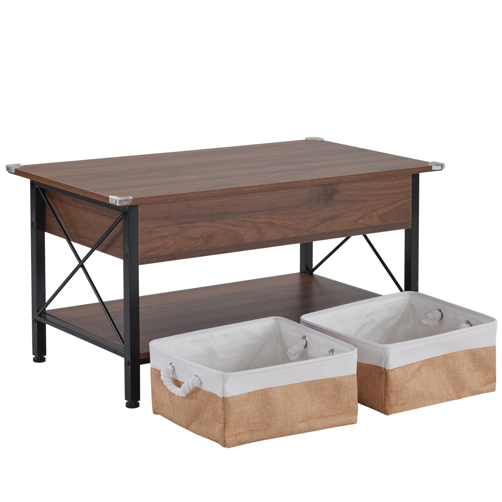 36" Lift Top Coffee Table with Storage, Rustic Espresso Coffee Table