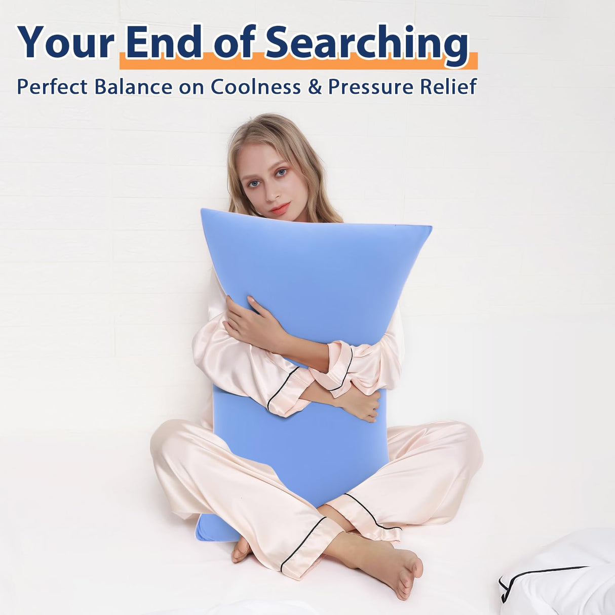 Cooling Bed Pillows Standard Size Set of 2, Cool for Hot Sleepers, Soft Gusseted Hotel Down Alternative Pillow 2 Pack for Side Back Stomach Sleeper, Supportive, Pain Relief, Icy Blue, 20" x 26"