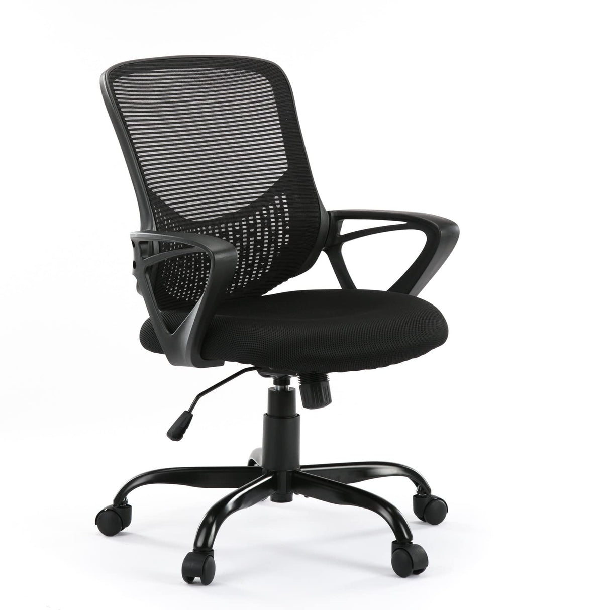 Office Ergonomic Computer Desk Mesh Mid-Back Height Adjustable Swivel Chair, Black