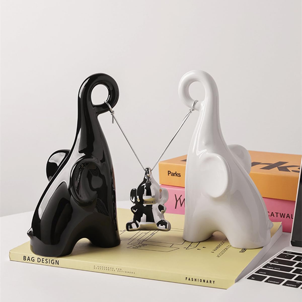 Elephant Statue,Cute Ceramics Elephant Figurine Gifts for Women