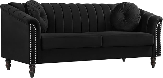 Sectional Sofa Set, Microfiber Chesterfield Upholstered Sofas Loveseat