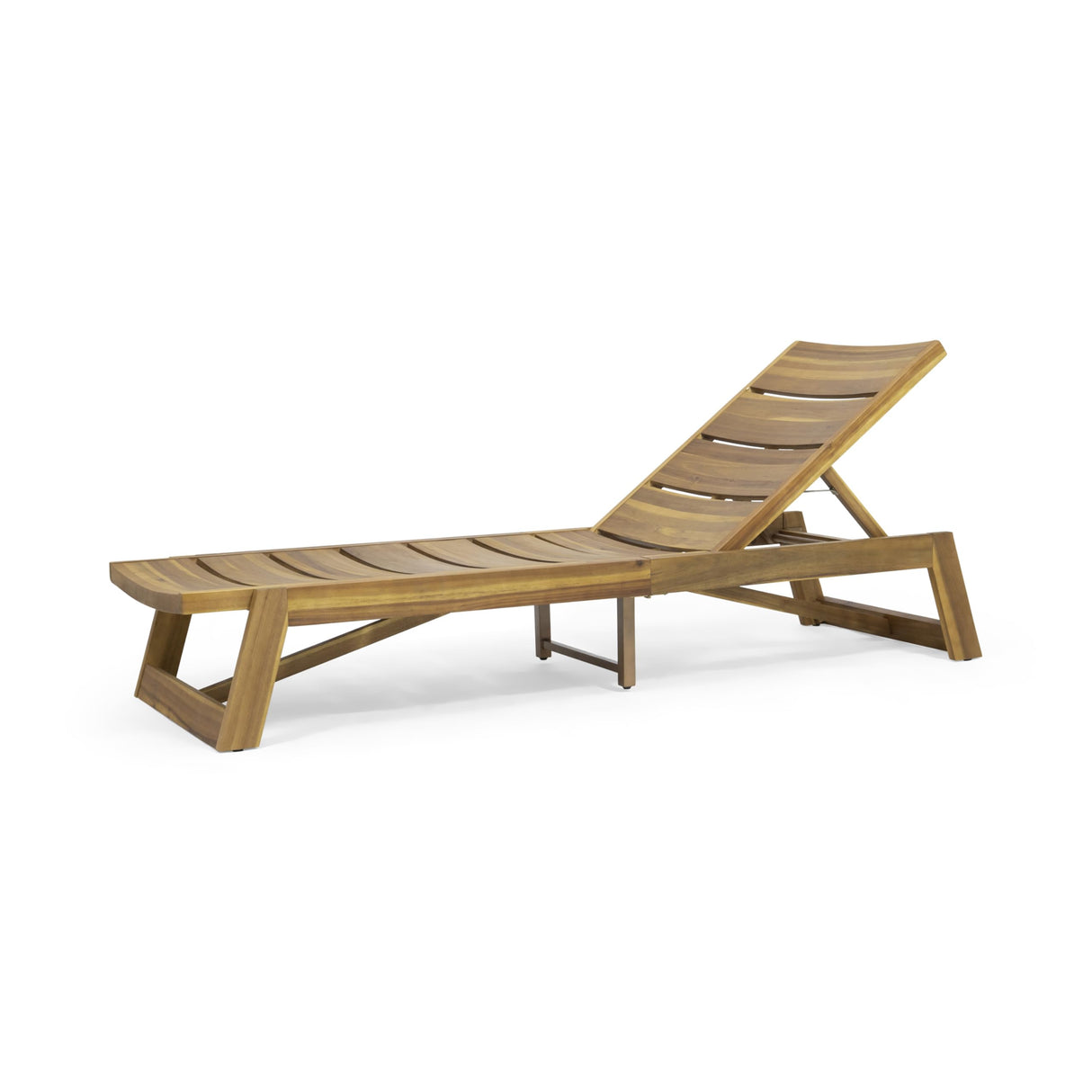 Maki Outdoor Acacia Wood Chaise Lounge with Water Resistant Cushion (Set of 2)