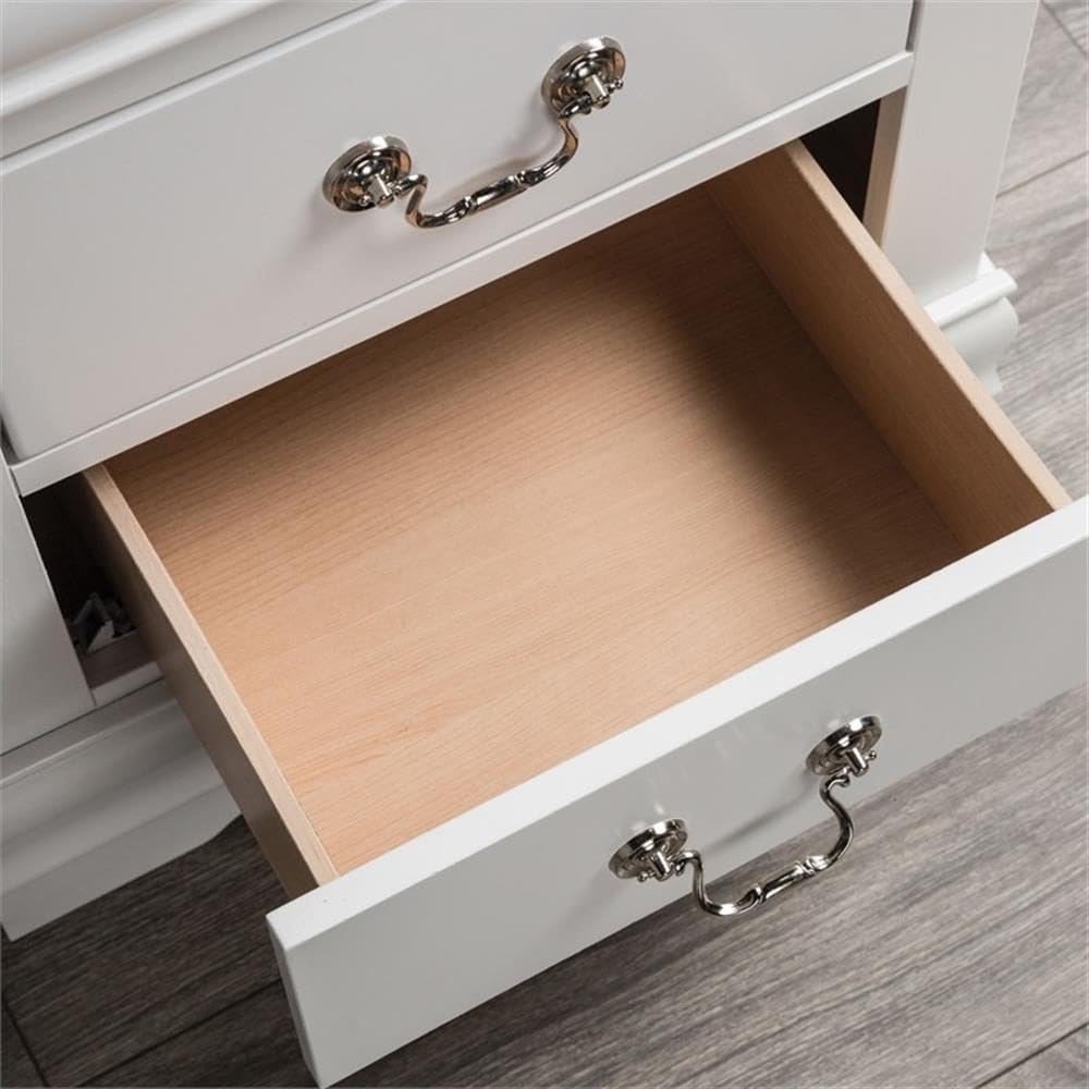 Transitional Wood 2-Drawer Nightstand in White