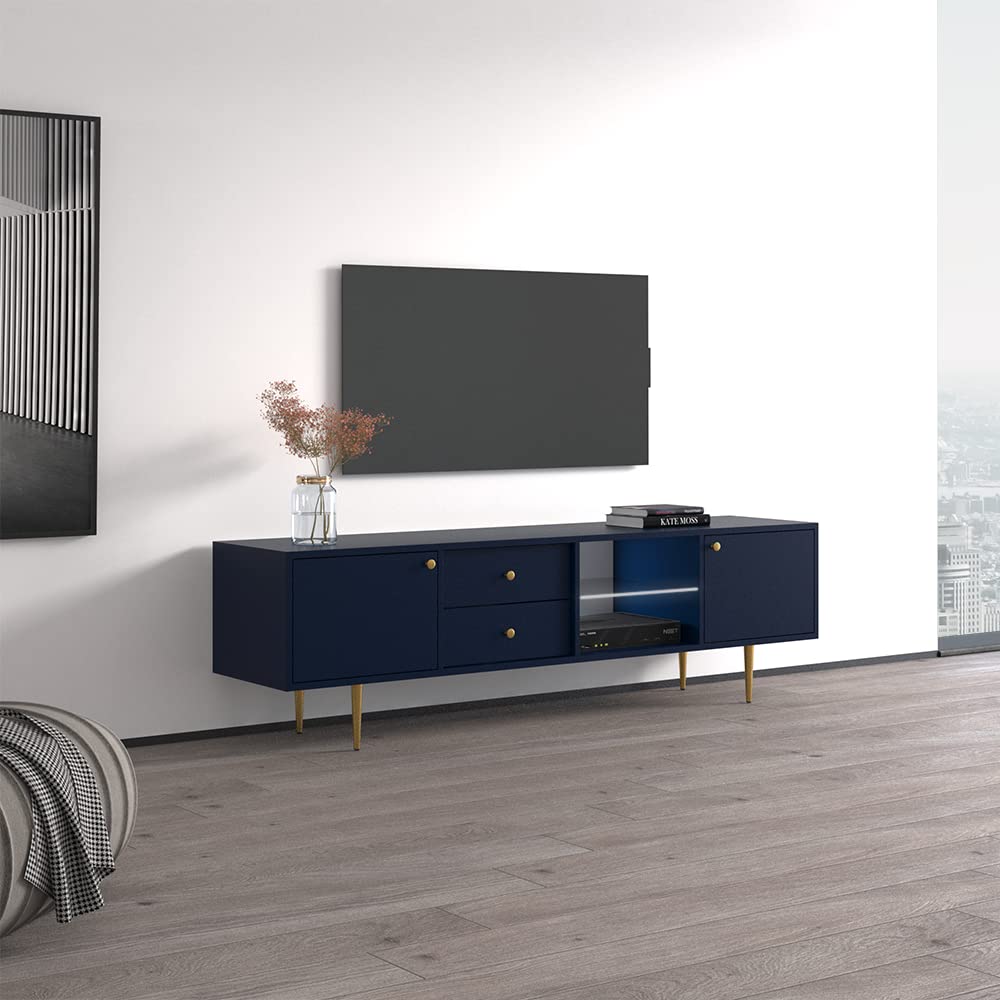 Rose 01 TV Stand - Modern Entertainment Center with Storage for TVs up to 80"