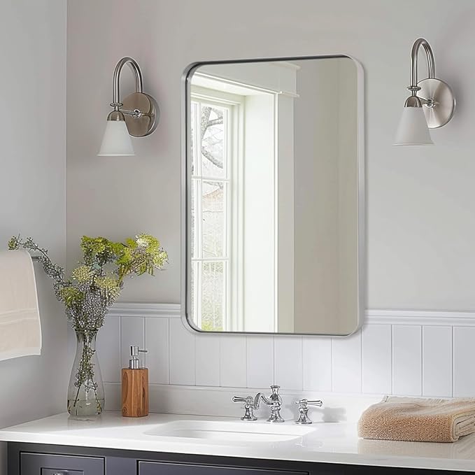 Black Bathroom Mirror, Bathroom Vanity Wall Mounted Mirror