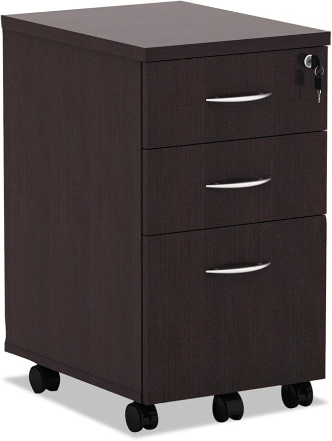 572816ES 15.88 in. x 20.5 in. x 28.38 in. Valencia Series 3-Drawer Mobile File Pedestal