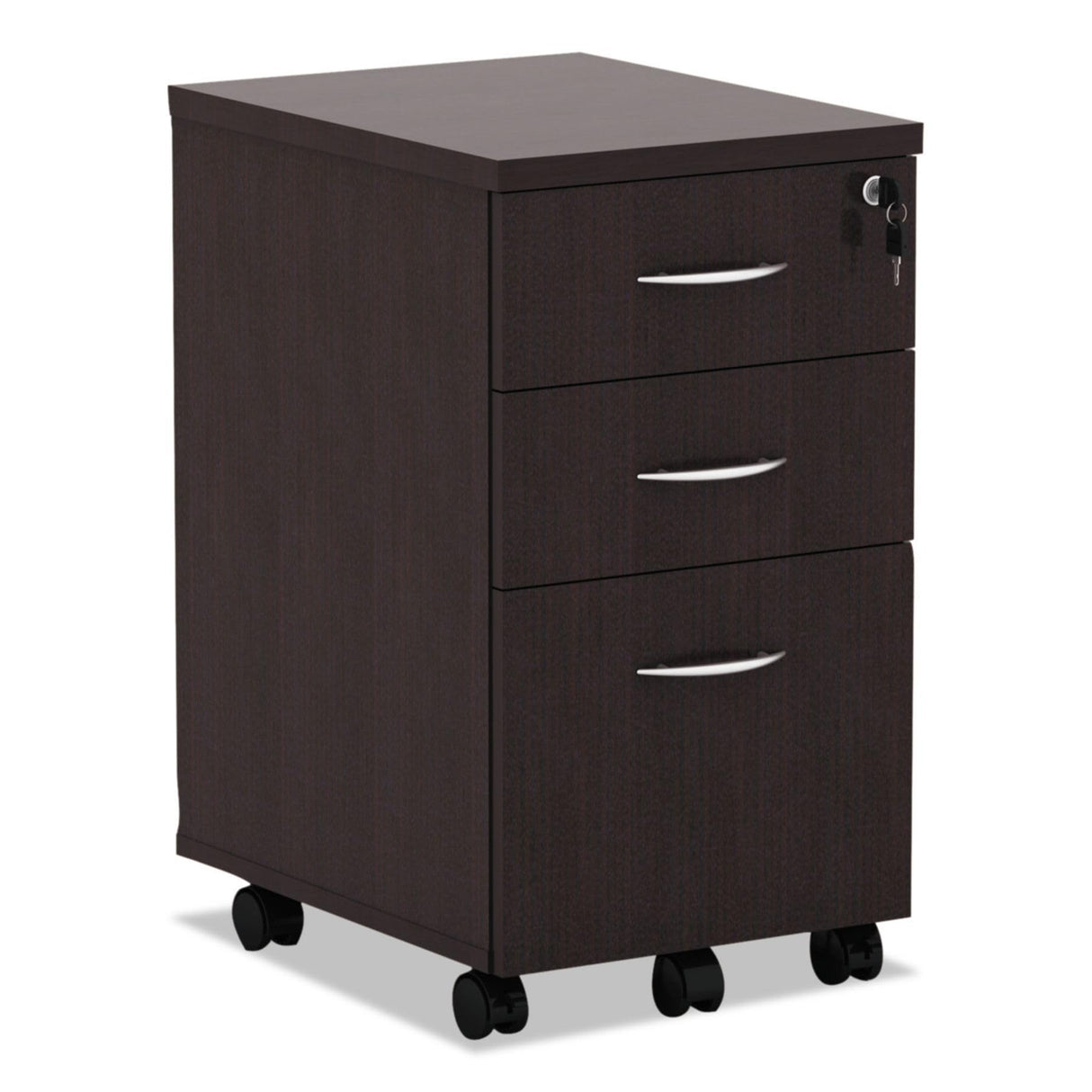 572816ES 15.88 in. x 20.5 in. x 28.38 in. Valencia Series 3-Drawer Mobile File Pedestal