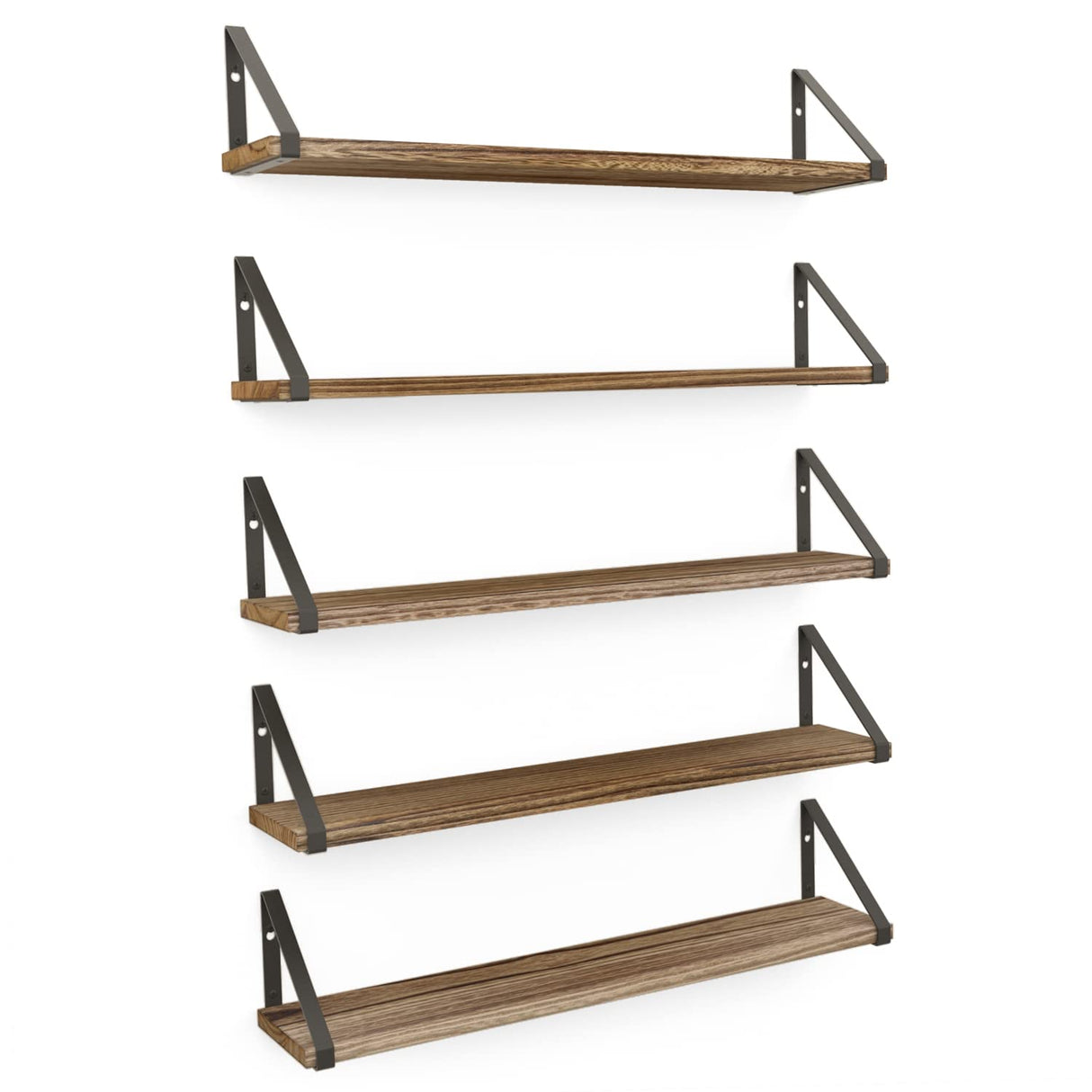 Ponza 24" Floating Bookshelf, Wood Floating Shelves for Wall Storage, Rustic Wall Shelves
