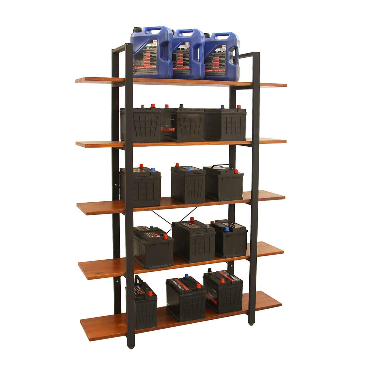 Industrial Bookshelf, USA Grown Hardwood, Real Wood Bookshelves, Modern Open Rustic Bookcase, Storage Shelf, Display Shelf, Poplar Solid Wood-5 Tier Shelf