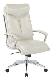 FL Series Faux Leather Executive High Back Office Chair with Adjustable Tilt and Padded Chrome Arms