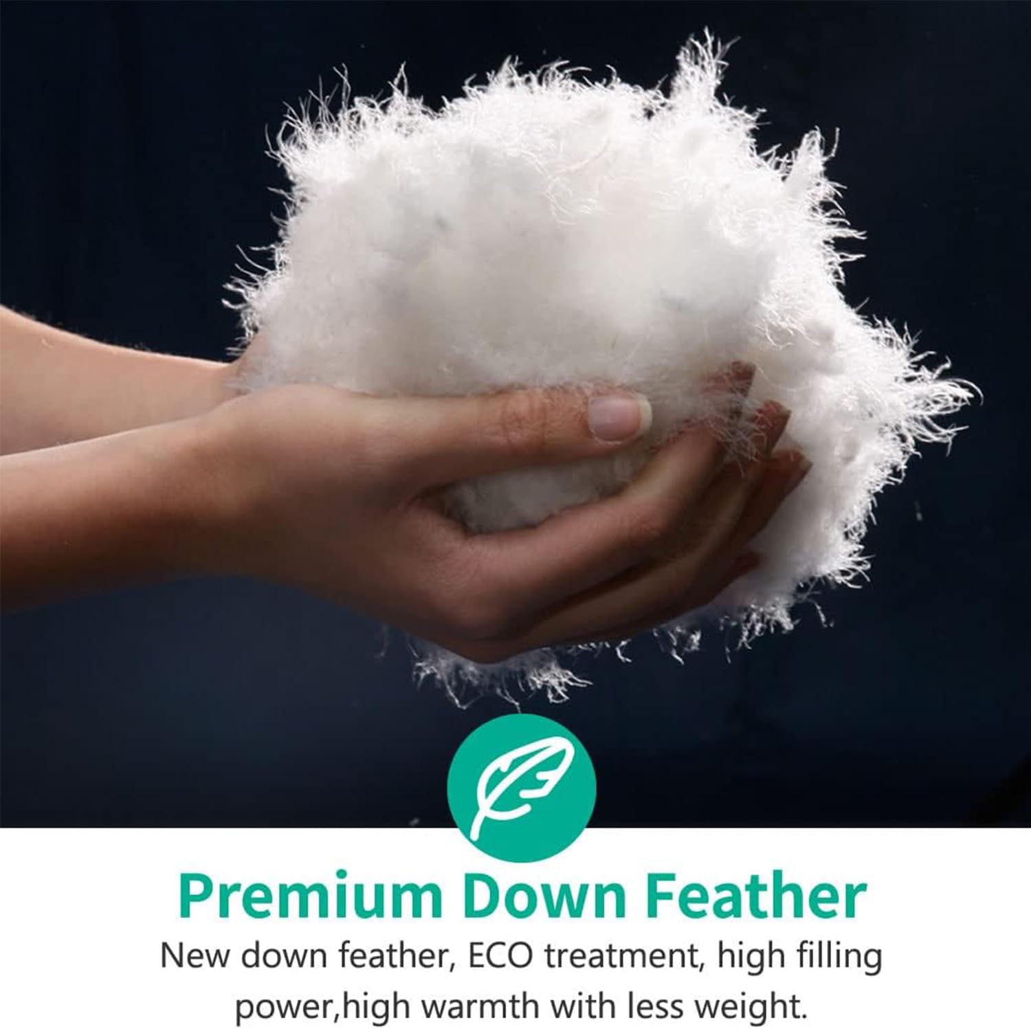 lightweight Feathers Down Comforter Super King, Cooling Feathers Down Duvet for Warm