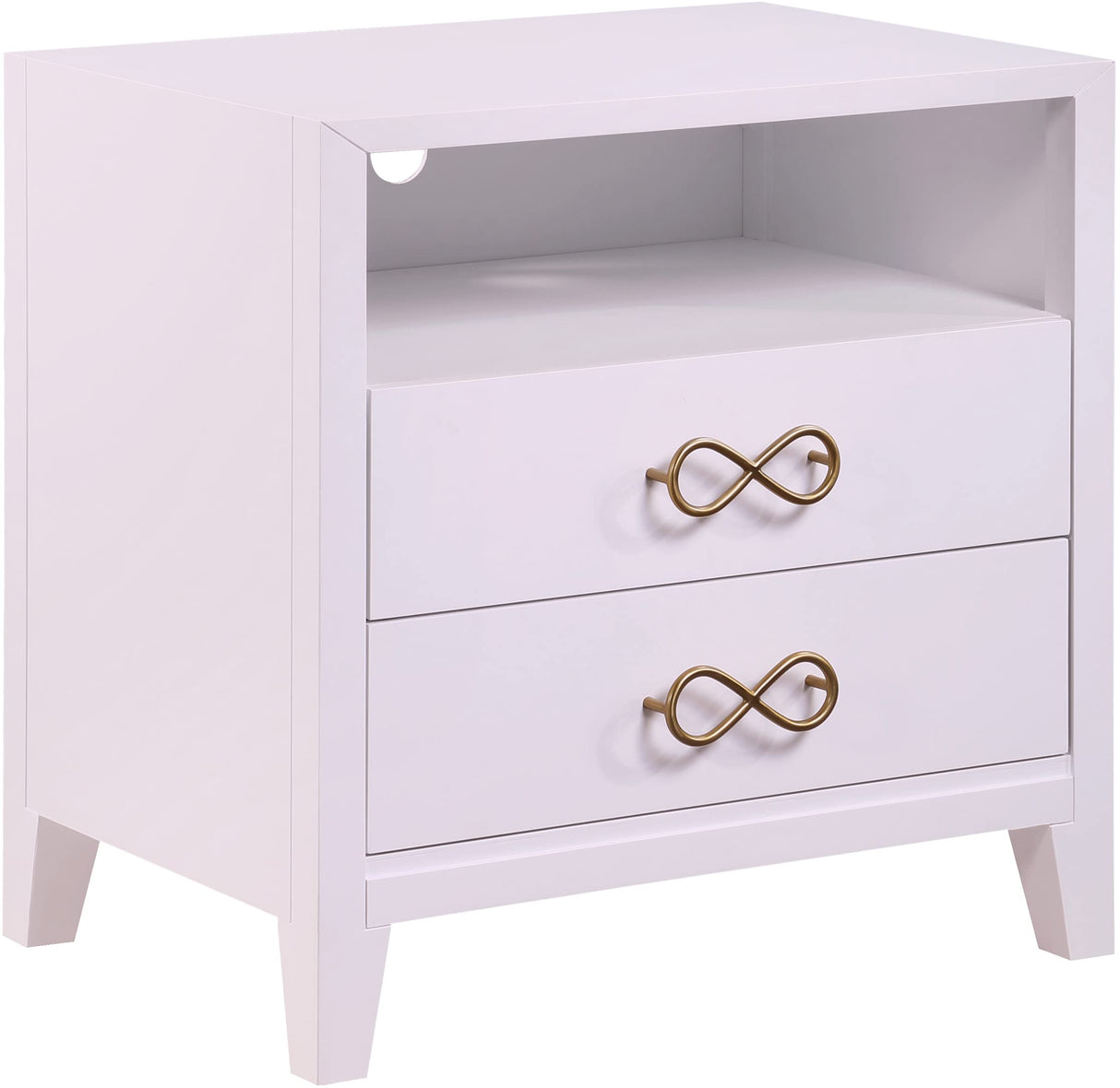 Meridian Furniture Bowtie Collection Modern | Contemporary Nightstand, 26" W x 18" D x 26" H, Pink