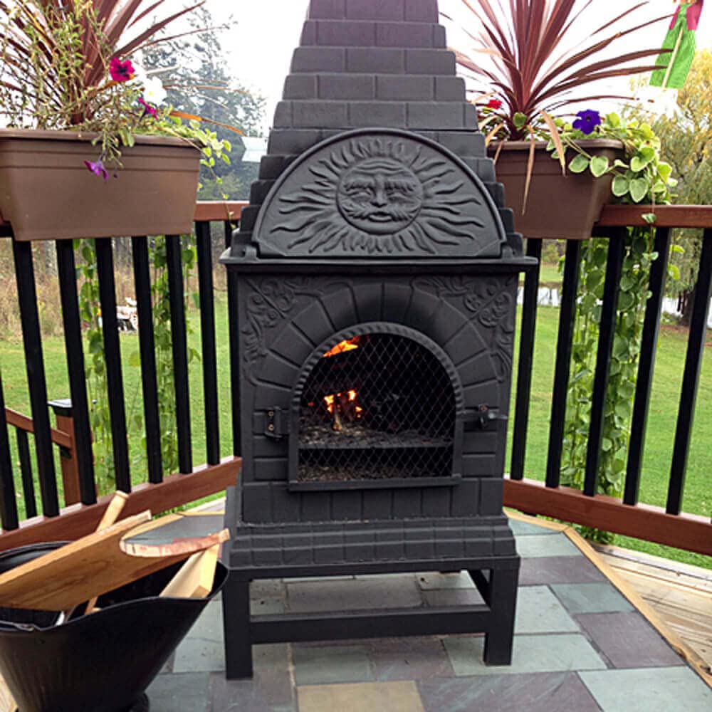 Casita Grill Chiminea Outdoor Fireplace Wood Burning Firepit and Pizza Oven