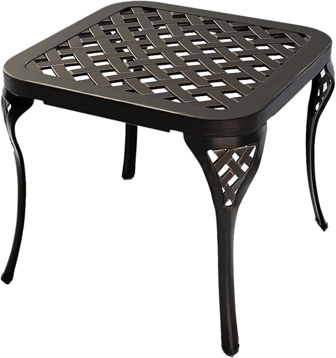 Patio Side Table Outdoor Small End Table Metal Accent Tables for Patio