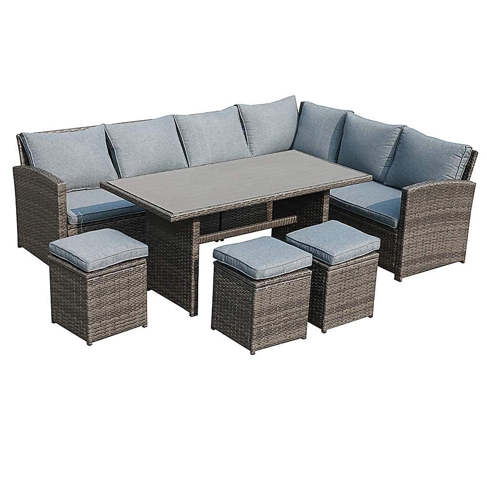 Outdoor Patio Furniture Set, 7 Piece Patio Dining Sofa Set