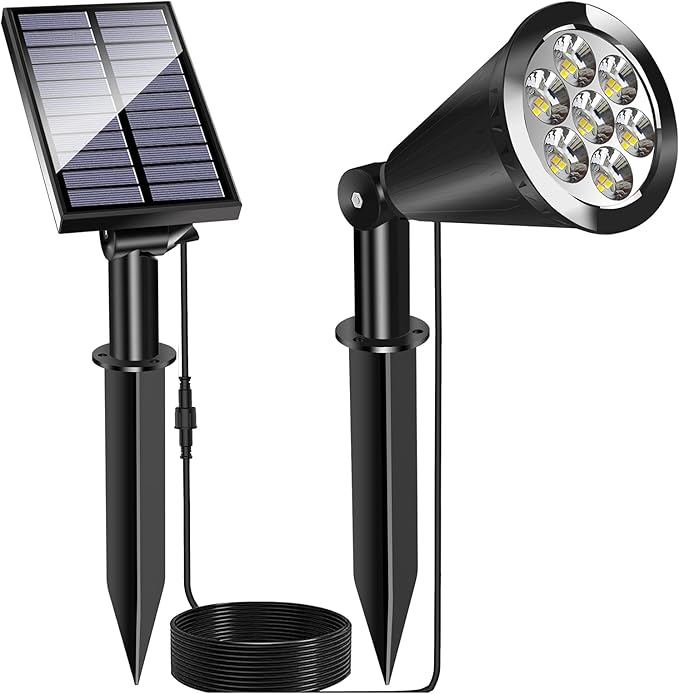 Solar Spot Light Outdoor, Waterproof Solar LED Landscape Lights Dusk to Dawn