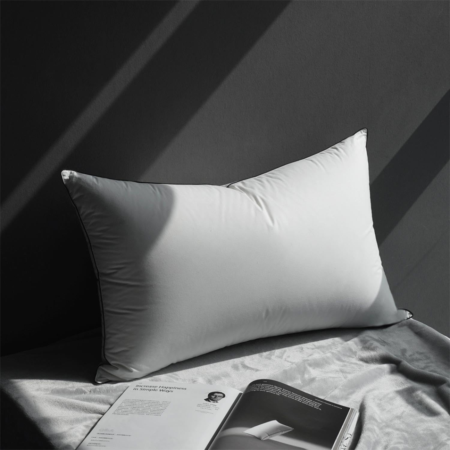 All Hungarian Goose Down Pillows Standard Size, Soft and Support Down Bed Pillow