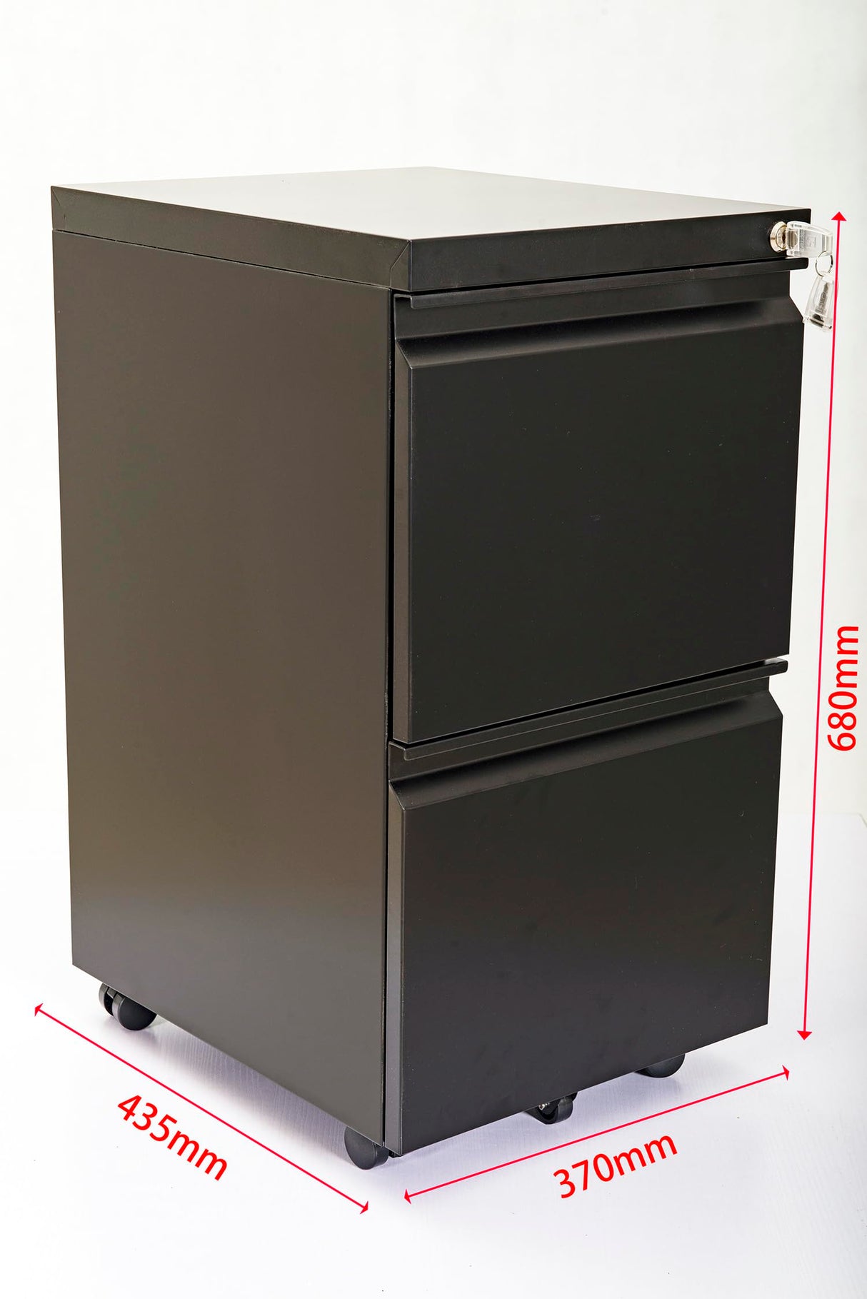 2-Drawer Mobile File Cabinet with Lock, Commercial Vertical Cabinet
