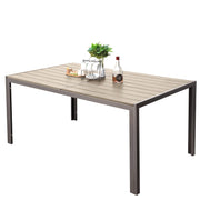 Weather-Resistant Patio Dining Table for 6 - 59" x 35" Rectangular Outdoor Table