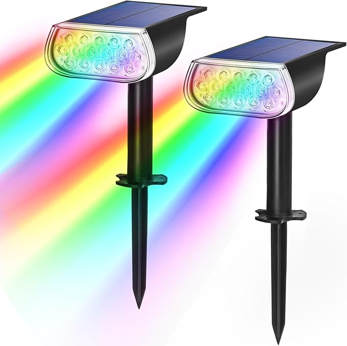 Solar Spot Lights Outdoor IP67 Waterproof Landscape Spotlights Dusk to Dawn for Yard