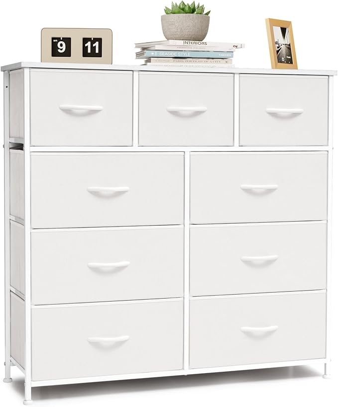 White Dresser, Tall Dresser for Bedroom, Closet Dresser