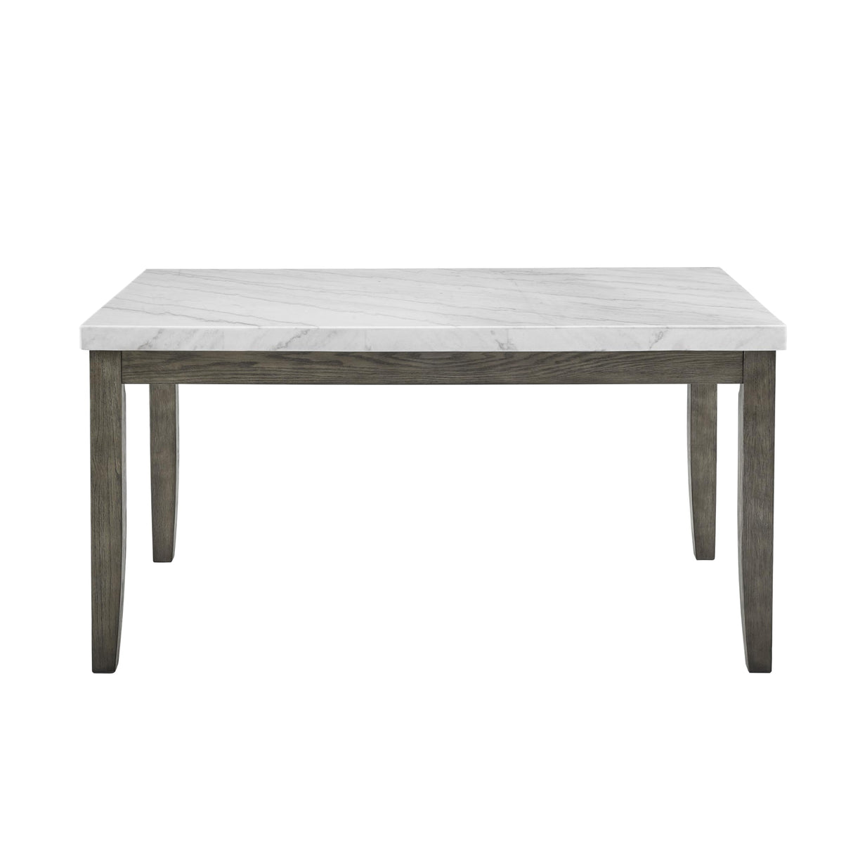 Emily Marble Dining Table - Transitional Style with Tapered Legs, 60x38 Inches