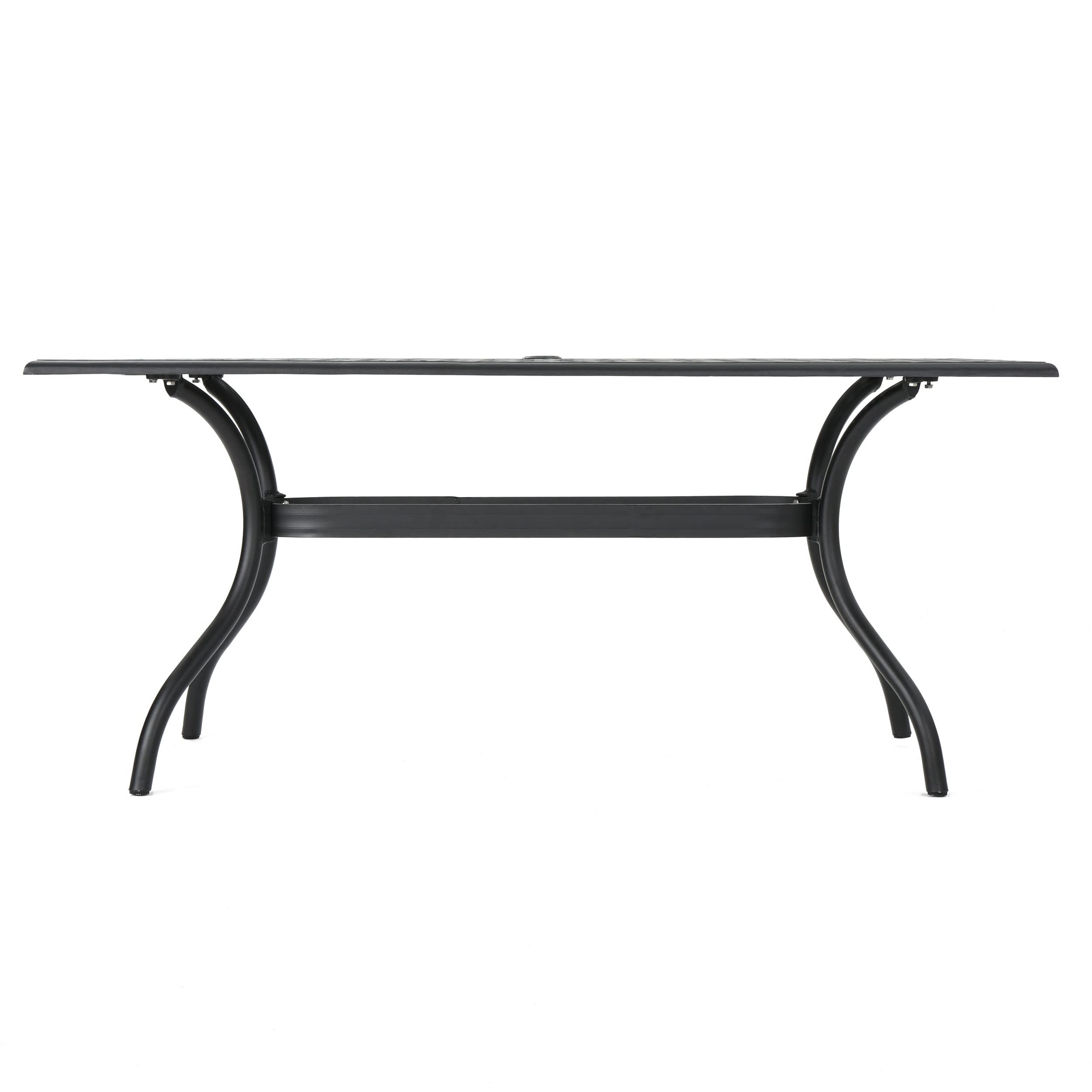 Cayman Cast Aluminum Rectangle Table, Black Sand