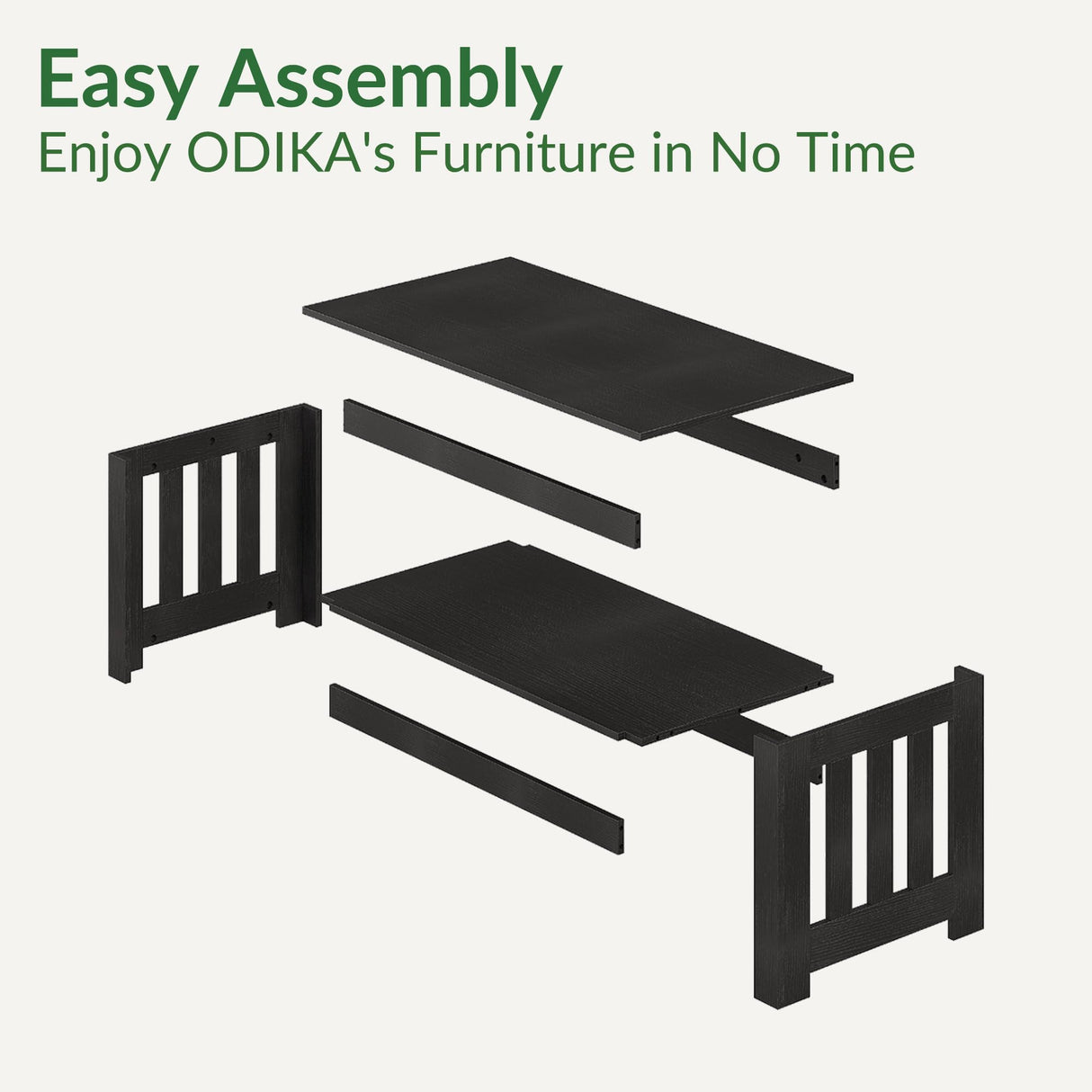 Wooden One Style Fits All Coffee Table - Black Coffee Table, 2-Tier Rectangular Table