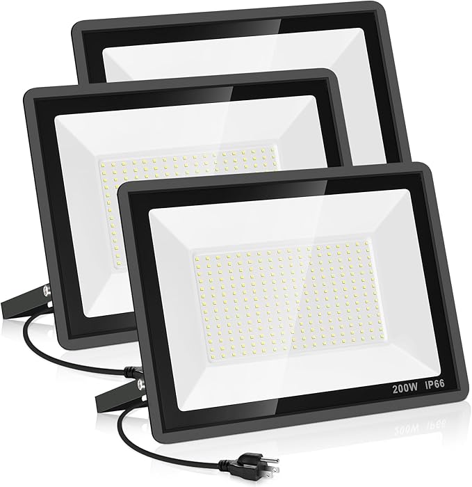 600W LED Flood Light Outdoor,(3060W Equivalent),67600LM 5000K Daylight