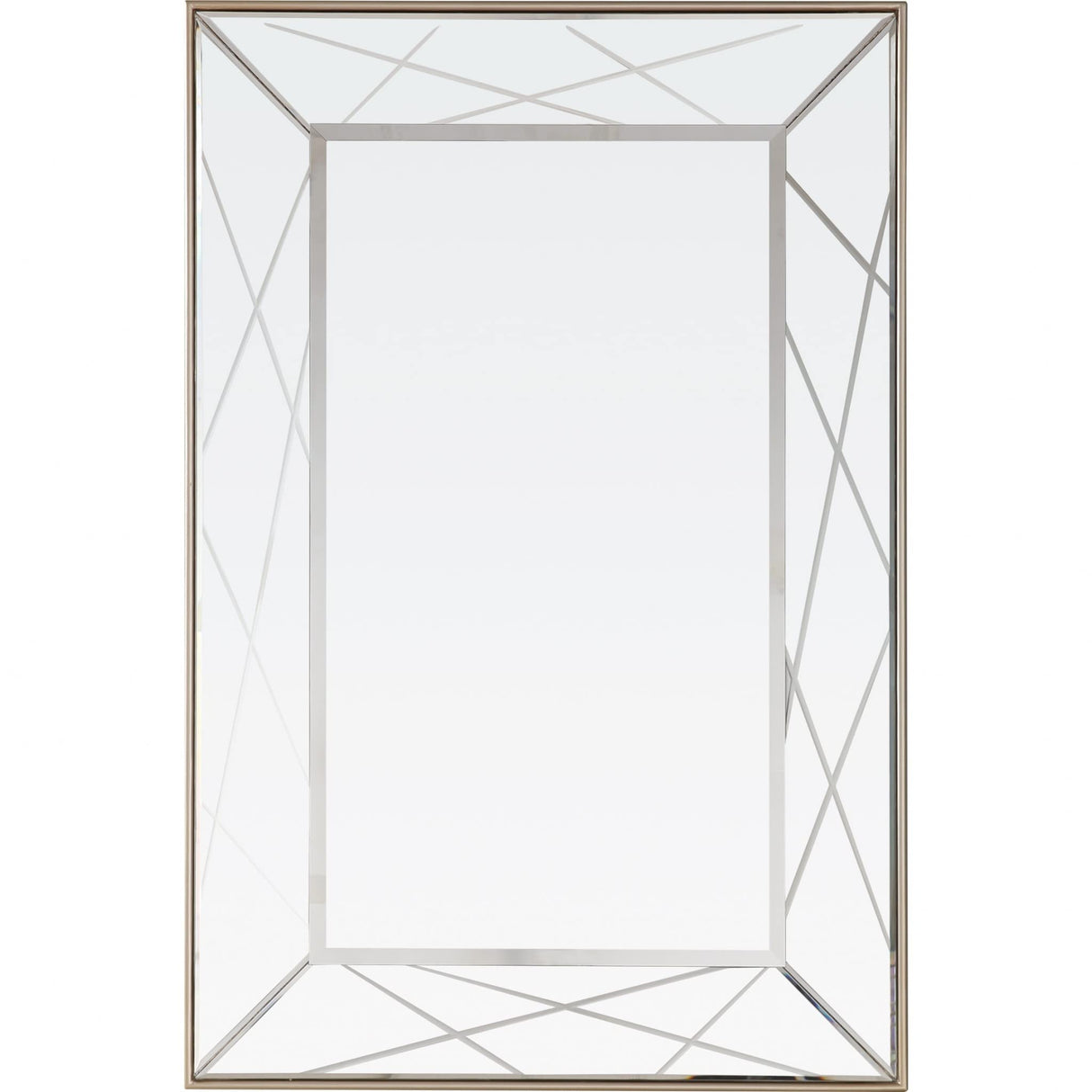43" Painted Rectangle Accent Mirror Wall Mounted with Metal Frame