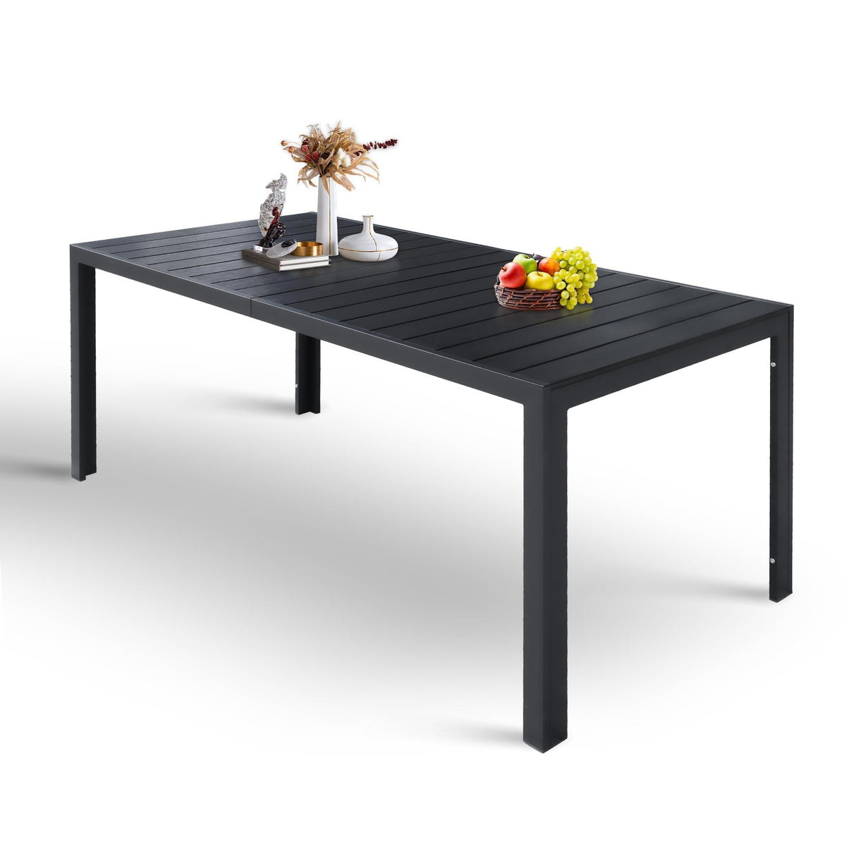Outdoor Dining Table for 6-8 Person, 71" Rectangular Patio Dining Table