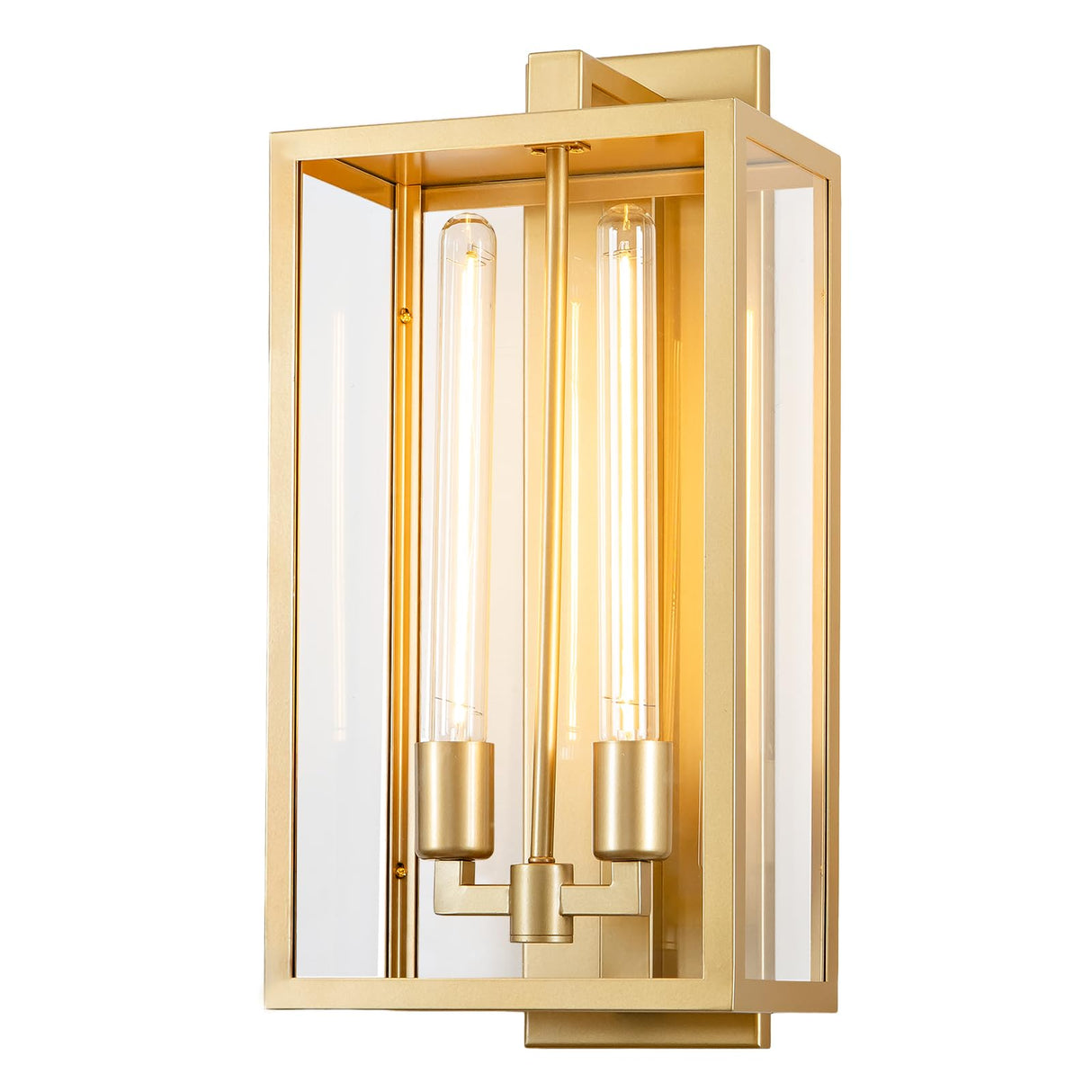 Outdoor Wall Sconce, 21" Large Gold Wall Mount Lamp, Outside Lights Front Porch Light