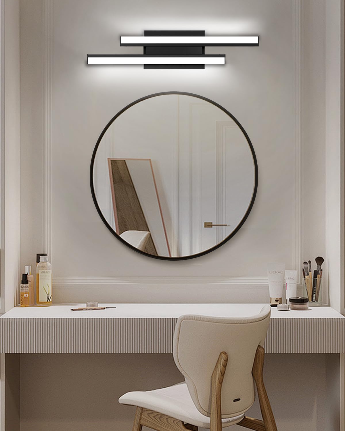 Modern LED Bathroom Light Fixtures, 16-24 Inch Retractable, 25W 2200LM Dimmable