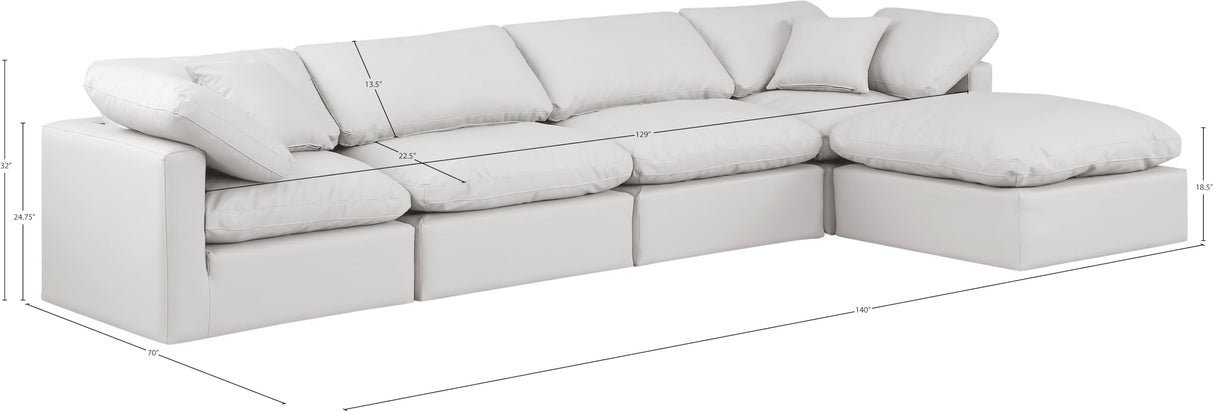 146Cream-Sec5A Indulge Collection Modern | Contemporary Modular Sectional
