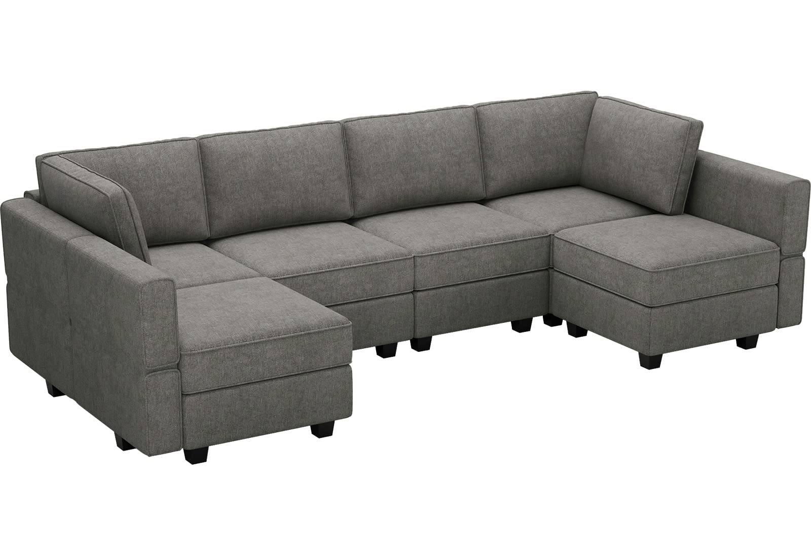 Shaped Couch Modular Sofa Reversible Storage Ottoman Sofa