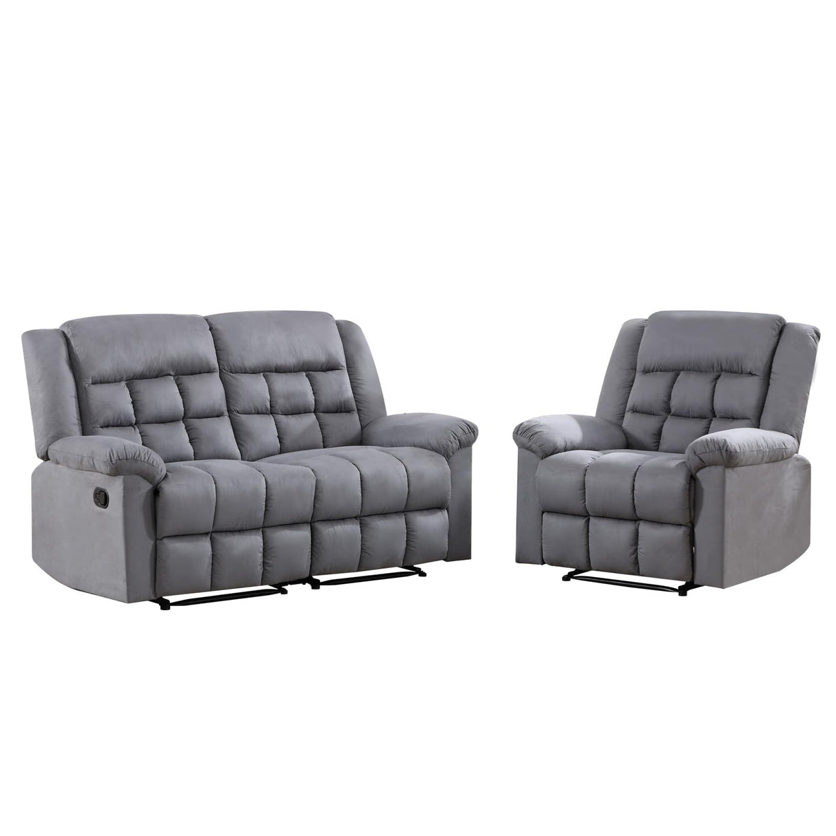 Manual Reclining Couch Sofa Set for Living Room, Include 1 Recliner Chair