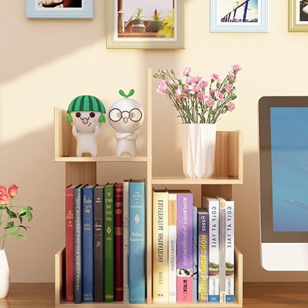 EESHHA Desktop Bookshelf Simple Bookshelf Multifunctional Bedroom Bookcase Creative Economical Multi-Layer Book Cabinet with Drawer