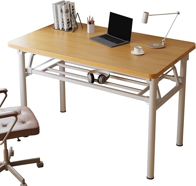 Small Folding Desk No Assembly,39.4 Inch Folding Computer Desk Small Foldable