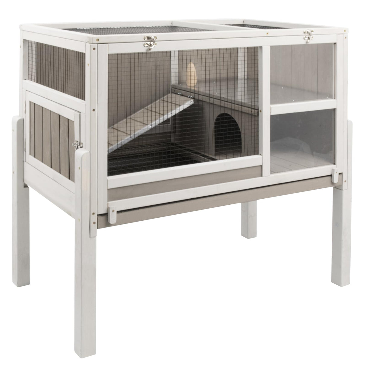 Guinea Pig Cages with Stand, Wooden Rabbit Cage Indoor