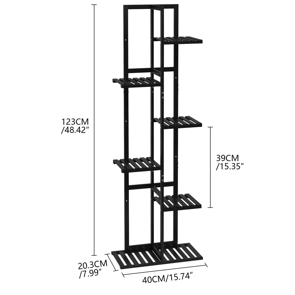 6-Tier Bamboo Plant Stand – Indoor & Outdoor Multi-Pot Shelf