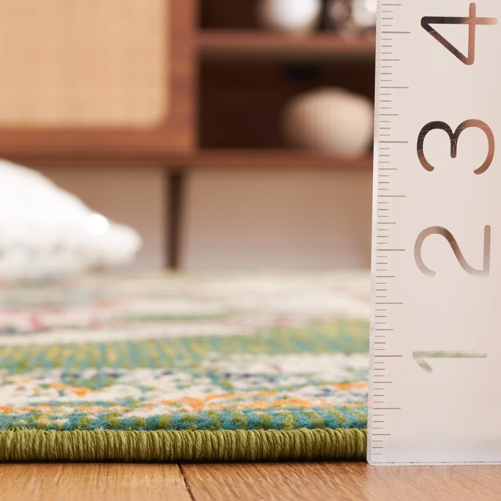 Madison Collection Area Rug - 8' x 10', Green & Aqua, Transitional Design