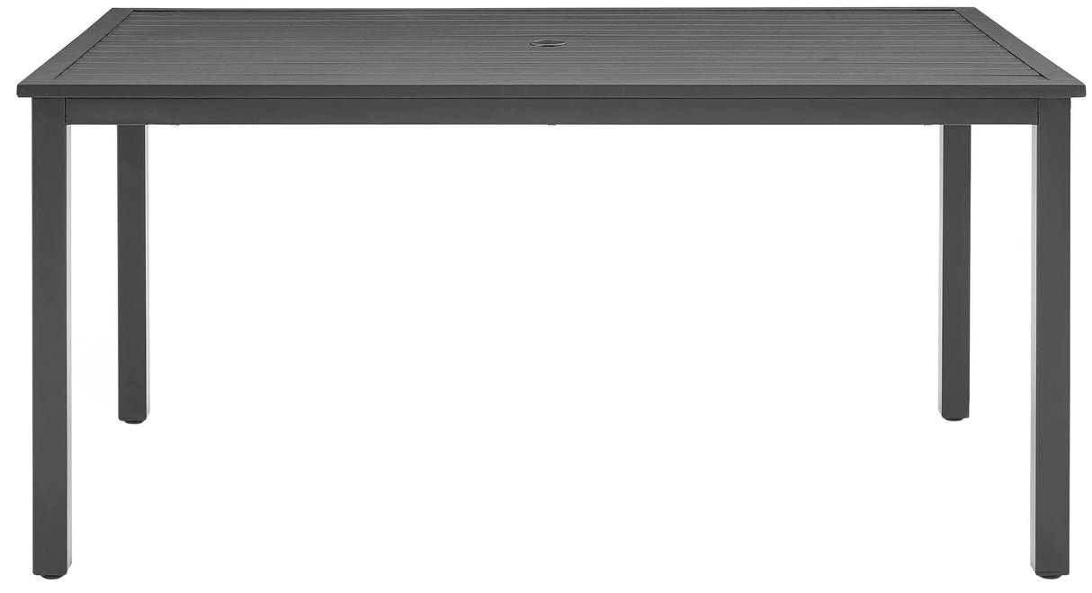 Hansen 6-Person Rectangular Outdoor Dining Table with Umbrella Hole for Outside Patio