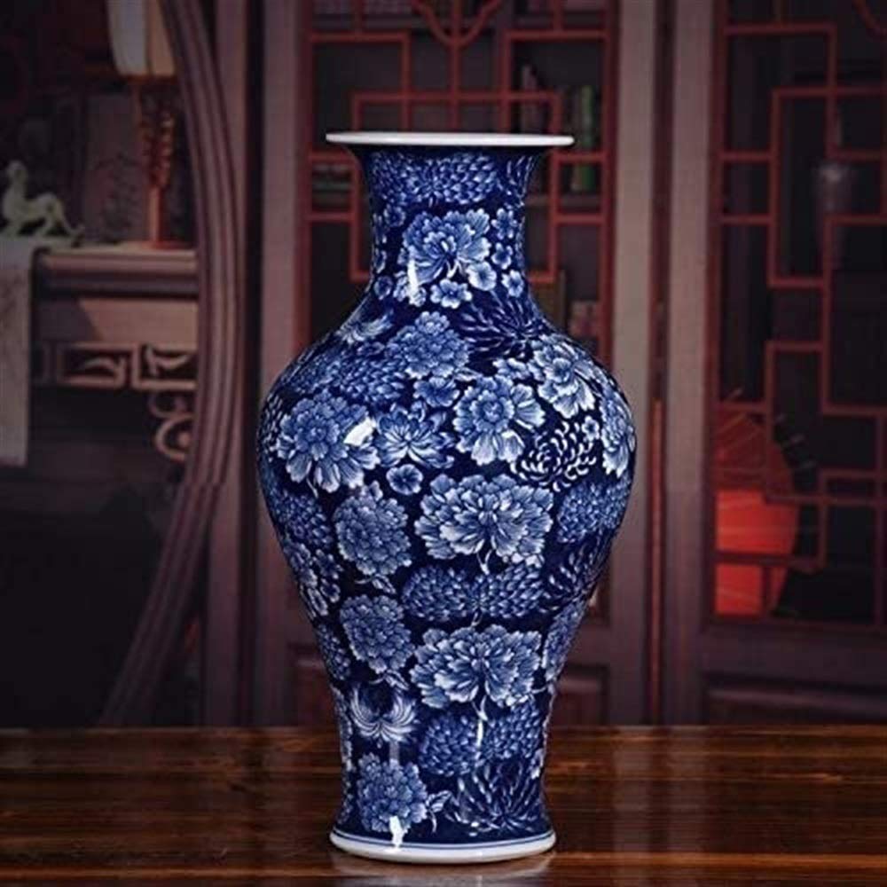 Vases for Flowers Hand-Painted Blue and White Porcelain Vases